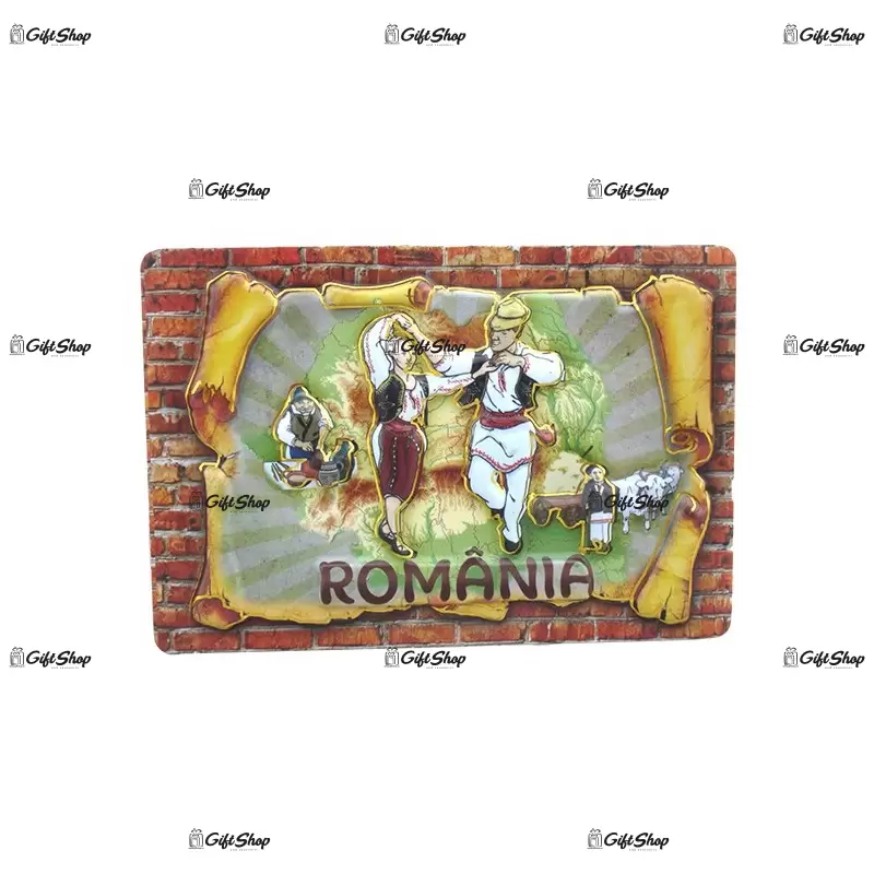 Romania, tarani port popular, magnet din plastic